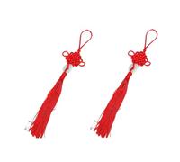 2 ciondoli a forma di nodo cinese rosso in giada portafortuna con nappe della fortuna da appendere per fortuna, ricchezza, salute, successo, regalo di Capodanno, festa di primavera, decorazione per la