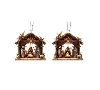 2 ciondoli decorativi in acrilico per appendere il presepe, per personalizzare lo spazio per gli appassionati
