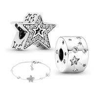 2 ciondoli in argento Sterling 925 per collane, bracciali, gioielli alla moda, adatti per braccialetti Pandora, regali fai da te per donne, familiari, amici, taglia unica, lega, no