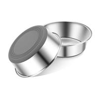 2 ciotole in acciaio inox per cani, mangiatoia e abbeveratoio con base in silicone antiscivolo, per gatti e cani piccoli, medi e grandi (480 ml)