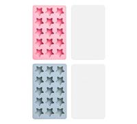 2 ciotole per cubetti di ghiaccio in silicone, a forma di stella, mini ciotole per cubetti di ghiaccio, facili da sciogliere, per whisky, cocktail, birra e bevande, rosa+blu