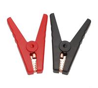 2 clip isolate da 100 A per caricabatterie da auto, morsetti a ganascia in rame rosso e nero con molla spessa, 95 mm Ca resistente
