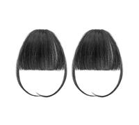 2 Clip Per Parrucche E Frangia, La Trama Dei Capelli Veri Si Adatta Naturalmente, La Clip È Ferma E Facile Da Indossare E Indossare, Lo Stile Fai - Da-Te E L'Uso Del Partito (Nero Naturale).