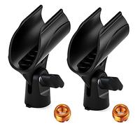 2 clip universali per microfono, supporto regolabile per microfono, con adattatore a vite da 5/8" maschio a 3/8" femmina