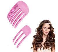 2 clip volume per capelli, clip volumica per l'attaccatura dei capelli, pettine per styling del vento, clip per capelli morbidi e morbidi, per capelli lunghi e corti (rosso rosa)