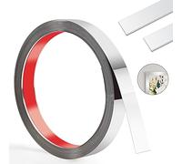 2 cm - 600 cm Modanatura Adesiva Per Pareti, Boiserie Adesiva Per Pareti Acciaio Inossidabile,Flessibile Modanature Decorative Oro Metallizzato Per Specchio Cornice A Soffitto Armadio (Argento)