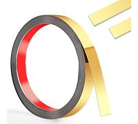 2 cm - 600 cm Modanatura Adesiva Per Pareti, Boiserie Adesiva Per Pareti Acciaio Inossidabile,Flessibile Modanature Decorative Oro Metallizzato Per Specchio Cornice A Soffitto Armadio (Oro)