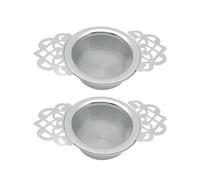 2 colino da tè con ciotola, colino in acciaio inox per tè sfuso, uovo di tè, colino a doppio manico, mini colino con rete fine, adatto per la filtrazione di tè sfuso, caffè, latte di soia