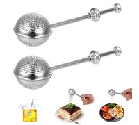 2 colino da tè per tè sfuso, in acciaio inox a pori integrali, utilizzabile anche come filtro per farina, in acciaio inox, setacciare zucchero, farina, spezie e cacao in polvere, ecc