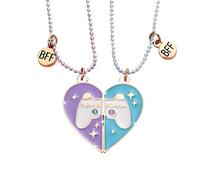 2 Collana Dell Amicizia Ciondolo Controller di Gioco, BFF Cuore Collane Oro,Best Friends Magnete Collane, Regalo di Gioielli di San Valentino Dell'amicizia per Ragazze Ragazzi Amici Sorelle,Viola/Blu