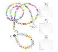 2 collane colorate con 3 pezzi di cordino, distanziatore per la prevenzione della perdita del cellulare, cordino per la prevenzione della perdita del cellulare, catena universale alla moda, 120cm,