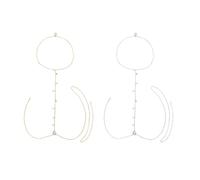 2 collane da donna con strass dorati/argentati, eleganti gioielli in cristallo per abiti senza schiena, da sposa, matrimoni, feste, accessori sexy per il corpo