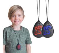 2 collane da masticare per bambini, collana da masticare per bambini, adhs o adulti, collana sensoriale, Chew Necklace, giocattolo da masticare in silicone durevole e forte per ragazzi e ragazze