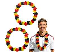 2 collane per fan della Germania, con bandiera della Germania, colore nero, rosso, giallo, 108 cm, per feste di calcio, decorazione per la Coppa del Mondo 2026, accessorio di compleanno
