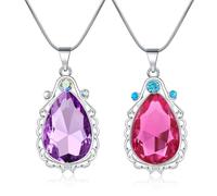 2 collane Sofia il primo amuleto ed Elena principessa gemella sorella goccia collana principessa costumi gioielli per ragazze