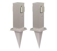 2 colonnine da giardino POLLY IP44 a 2 prese con spina Schuko e sensore