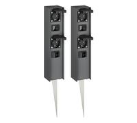 2 colonnine elettriche da giardino POMI per esterni con interruttore IP44 a 2