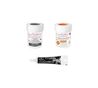 2 coloranti alimentari nero-arancio + Penna per glassa nera