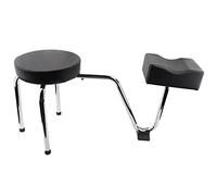 2 Colors Adjustable Tattoo Leg Arm Rest with PU Leather Cushion, Solid Metal Base, Smooth and Steady Pedicure Foot Stool Chair (Black)
