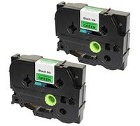 2 Compatibili Cassettes TZe-D41 TZ-D41 nero su verde fluorescente 18mm x 8m Nastri laminati per Brother P-Touch PT-2430PC 3600 9600 D400 D600VP E300VP E550WVP H300 H500 P700 P750W Etichettatrici