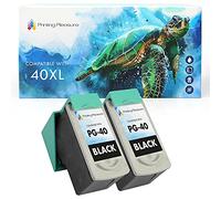 2 Compatibili PG-40 Cartucce d'inchiostro per Pixma iP1200 iP1600 iP1800 iP1900 iP2200 iP2500 iP2600 MP140 MP150 MP160 MP170 MP180 MP190 MP210 MP220 MP450 MP460 MX300 MX310 - Nero, Alta Capacità