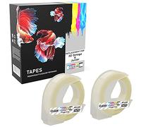 2 Compatibili Rotoli bianco su chiaro 9mm x 3m Nastri a rilievo (plastica, autoadesive) per DYMO 3D Omega e Junior Goffratura macchina