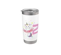 2° compleanno I am 2 Years Cat Unicorn Bicchiere termico in acciaio inox doppia parete