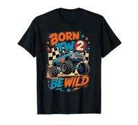 2 ° Compleanno Ragazzo Monster Truck Party Toddler Two Maglietta