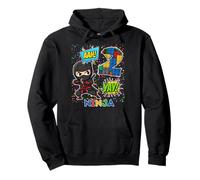 2 ° Compleanno Ragazzo Ninja Blocks Master Builder Kids Felpa con Cappuccio