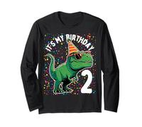 2° Compleanno Trex rwar Dino 2 Anni Compleanno Ragazzo Ragazza Maglia a Manica
