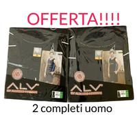 2 Completi Canotta Canotte UOMO ALV COTONE ESTIVO SMANICATO PIGIAMA PIGIAMI MODA