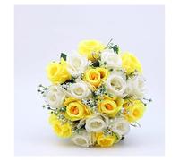 2 Composizioni Floreali Artificiali Di Rose Da Cimitero For Tombe E Monumenti Commemorativi All'aperto, Bouquet Resistenti Ai Raggi UV For Decorazioni Di Lapidi, Nessun Assemblaggio Richiesto(Yellow)