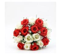 2 Composizioni Floreali Artificiali Di Rose Da Cimitero For Tombe E Monumenti Commemorativi All'aperto, Bouquet Resistenti Ai Raggi UV For Decorazioni Di Lapidi, Nessun Assemblaggio Richiesto(Red)