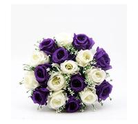 2 Composizioni Floreali Artificiali Di Rose Da Cimitero For Tombe E Monumenti Commemorativi All'aperto, Bouquet Resistenti Ai Raggi UV For Decorazioni Di Lapidi, Nessun Assemblaggio Richiesto(Purple)