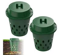 2 compostiere per vermi interrati, sistema di compostaggio per compostaggio più veloce, fattoria calda, contenitore compatto per esterni per letti da giardino, coperchio a prova di animali per