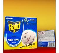 2 Conf. (2 Diffusori+ 2 Ricarica) Raid Night & Day Zanzara Tigre Senza Fragranza