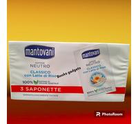 2 Conf. (6 Saponette) Mantovani Classico Neutro Latte di Riso Pietra di Sapone