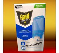 Raid Essentials Trappola Insetti Volanti Doppia Ricarica Antimosche, Antimoscerini e Antitarme, Senza Insetticida, Protezione 24/7 dagli Insetti Volanti, per uso Interno, Confezione da 2 Ricariche