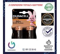 2 CONFEZ. TOT. 4 - BATTERIA DURACELL MN 1400 1/2 T.2X1 1,5 V MEZZA TORCIA
