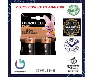 2 CONFEZ. TOT. 4 - BATTERIA DURACELL MN 1400 1/2 T.2X1 1,5 V MEZZA TORCIA