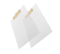 2 Confezione Trasparente Acrilico Appunti Con Oro Clip 88X122 A4 Lettera Misura