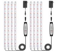 2 confezioni 4 barre Lampada per piante , luce per piante da interno, luce di crescita a spettro completo con timer di accensione/spegnimento auto 6/12/18H,5 livelli dimmerabili per piante grasse