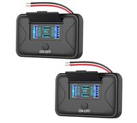 2 confezioni 78W 4 porte Presa USB 12V Montaggio a parete, Doppio 36W PD e doppio 18W QC3.0 Montaggio a superficie leggero Presadi corrente con interruttore a pulsante per autobus RV Camion Marine
