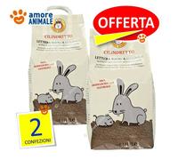 2 CONFEZIONI - Cilindretto 8 litri lettiera trucioli di legno x roditori conigli