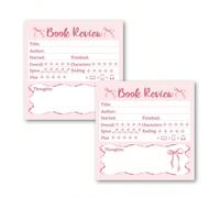 2 confezioni da 100 fogli di note adesive per recensioni di libri, per registrare facilmente i titoli dei libri, le valutazioni e i pensieri, aiutandoti a organizzare le tue recensioni di libri, carta