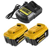 2 confezioni da 12,0 Ah di ricambio per batteria Dewalt 20 V Max compatibile e caricabatterie DCB105 Starter Kit DCB200 DCB205 DCB206 DCB207 serie utensili elettrici (giallo)