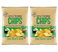 2 Confezioni da 150 gr -Kettle Cooked- Premium Chips, gusto Sour Cream & Onion