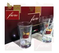 1 Confezione da 6 Bicchierini in Vetro CAFFÈ FIORE per Cialde Caffè e Espresso