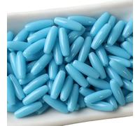 2 confezioni da 72 perline ovali in vetro blu lago, 4 x 12 mm, a forma di riso, perline distanziali sfuse per artigianato fai da te perline
