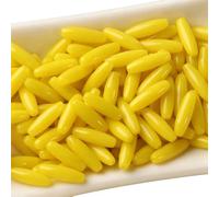 2 confezioni da 72 perline ovali in vetro giallo chiaro, 4 x 12 mm, a forma di riso, perline distanziali sfuse per artigianato fai da te perline